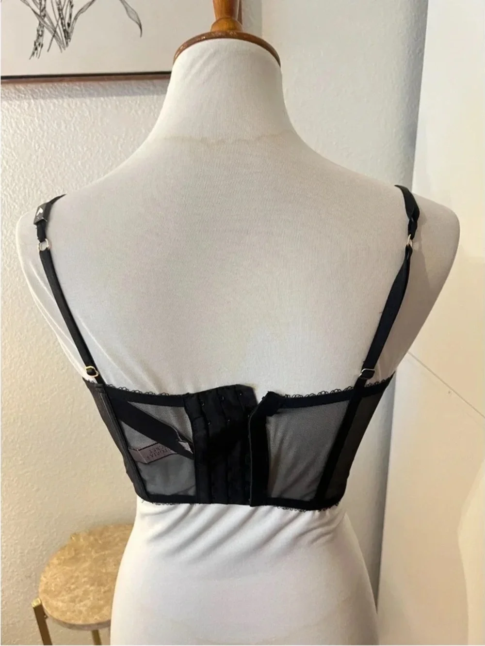 Black Floral Embroidered Bustier Crop Top - Women Intimates & Sleepwear